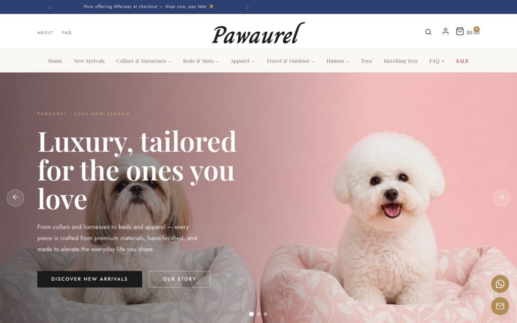 Pawaurel 宠物轻奢 首页预览