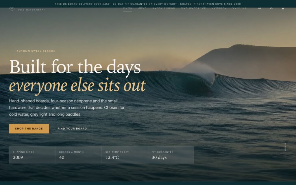 Tidewell Surf 首页预览