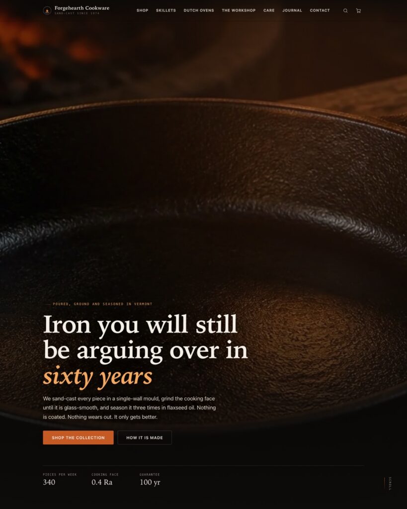 Forgehearth Cookware 首页预览