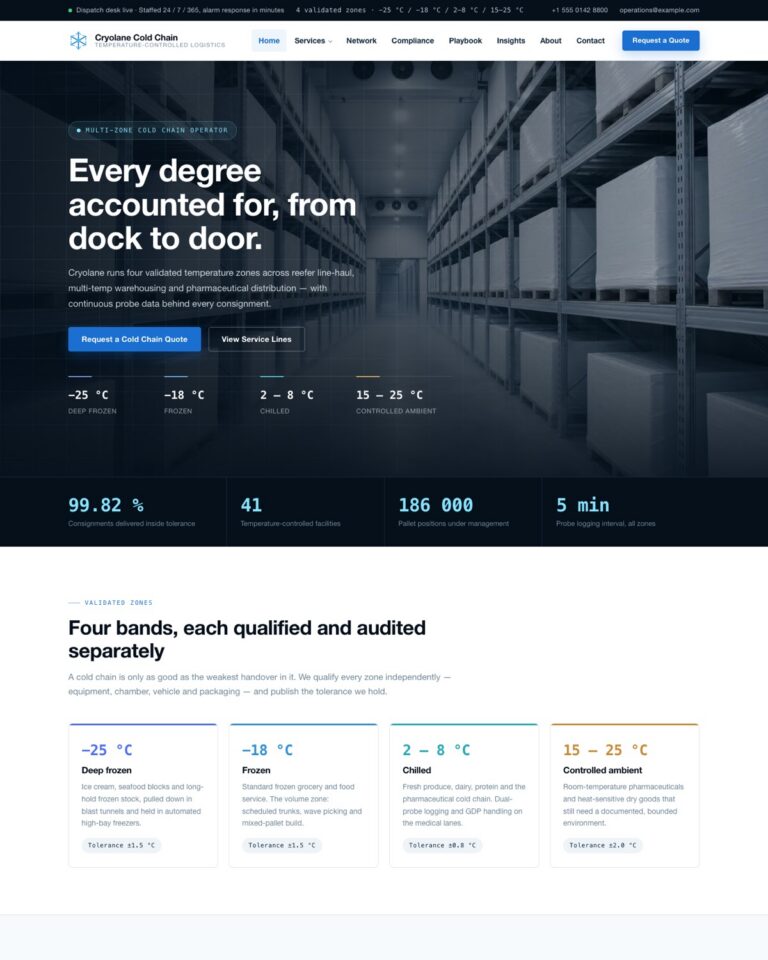 6009 Cryolane Cold Chain 模板首页截图