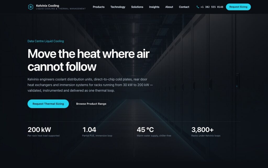 Kelvinix Cooling 首页预览