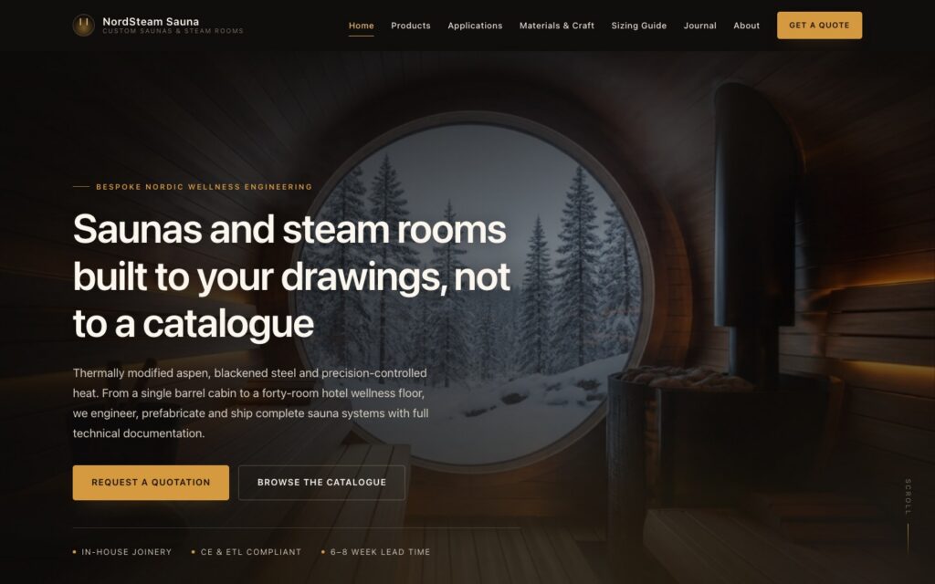 NordSteam Sauna 首页预览
