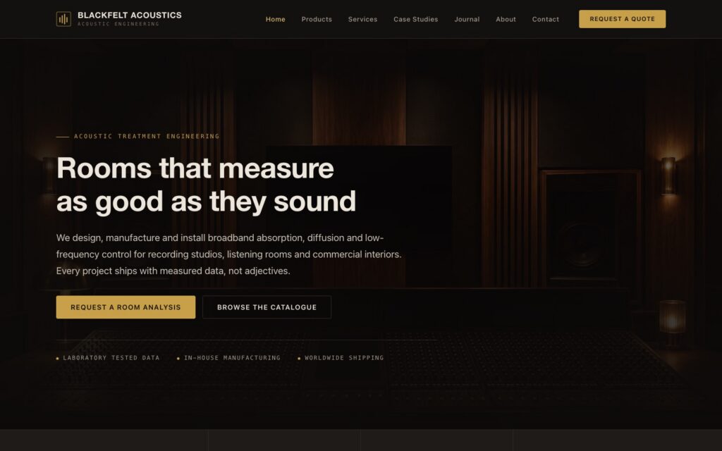 Blackfelt Acoustics 首页预览