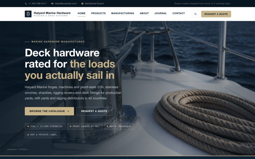 Halyard Marine Hardware 首页预览