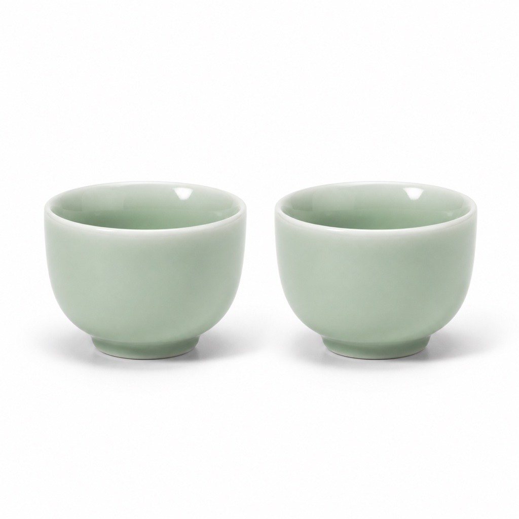 Celadon Tea Cup Pair