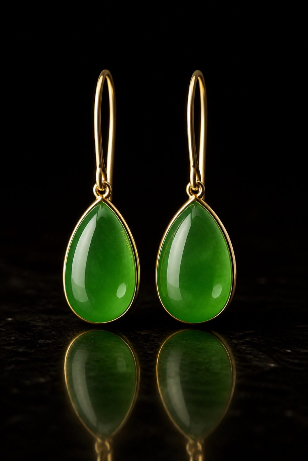 Apple green jadeite drop earrings
