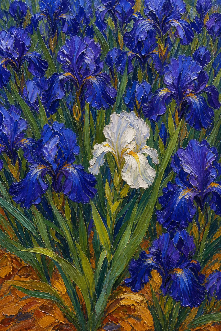 Iris Bed, One White