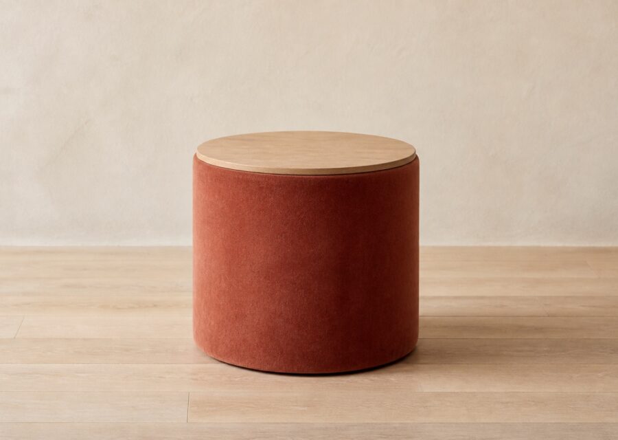 Drum Upholstered Side Table