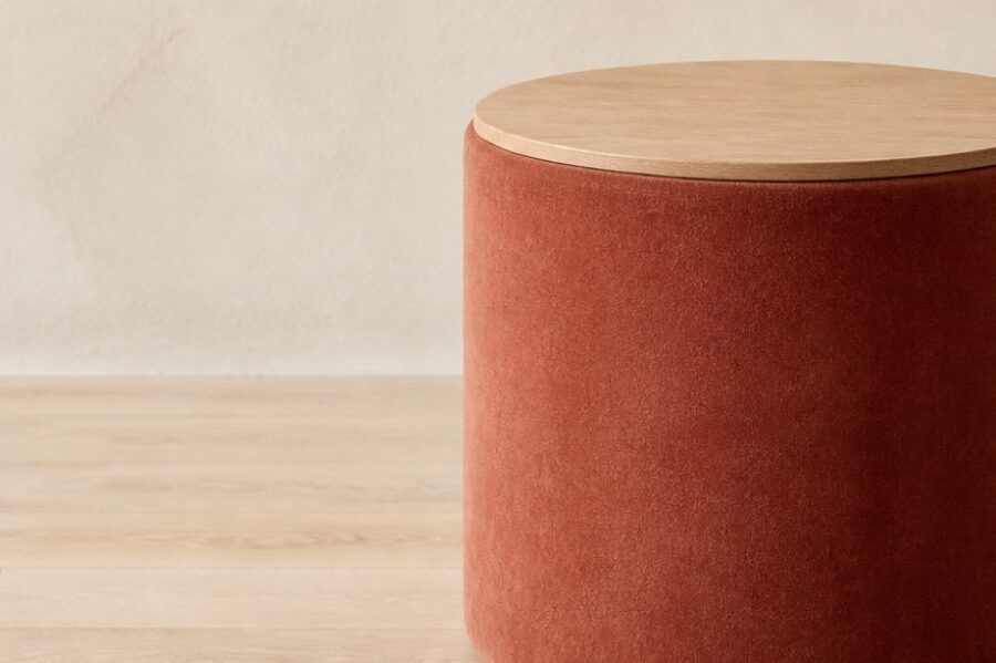 Drum Upholstered Side Table - Detail B