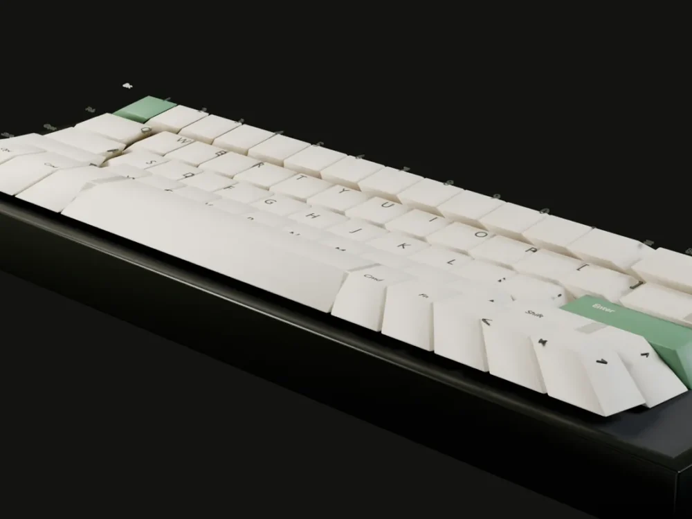 DOWNSTROKE 65 in Botanical green and beige, three-quarter view