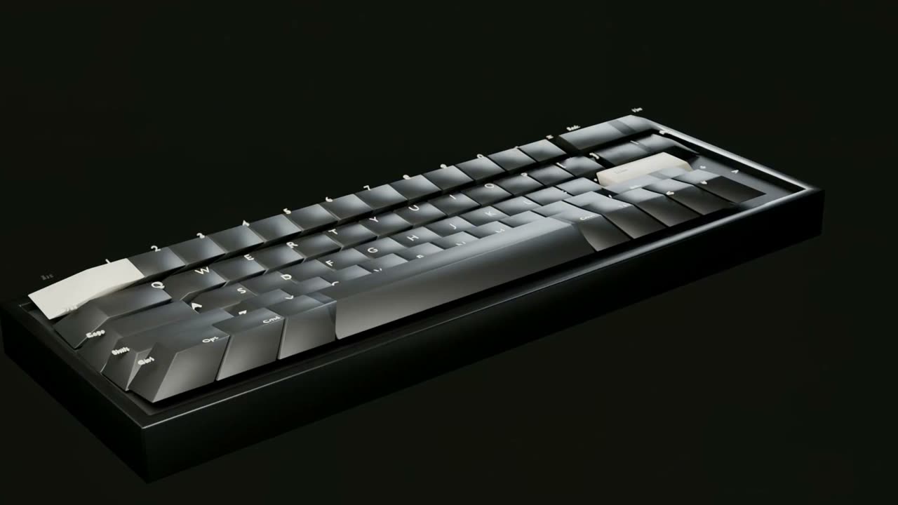 A fist striking a mechanical keyboard