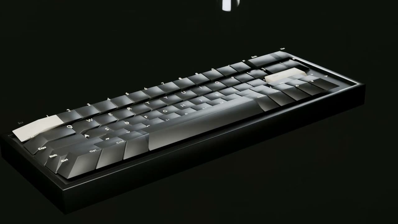 Water being poured across a mechanical keyboard