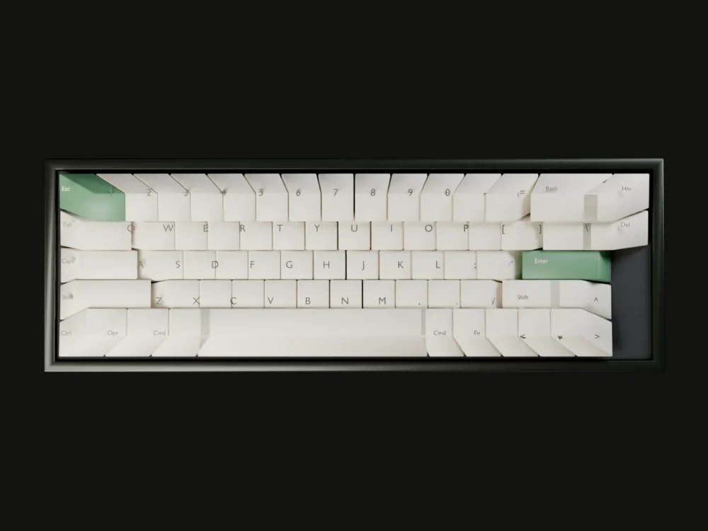 Botanical keycap set photographed from directly above
