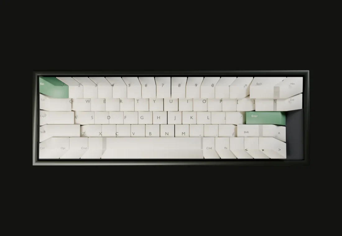 Botanical keycap set photographed from directly above