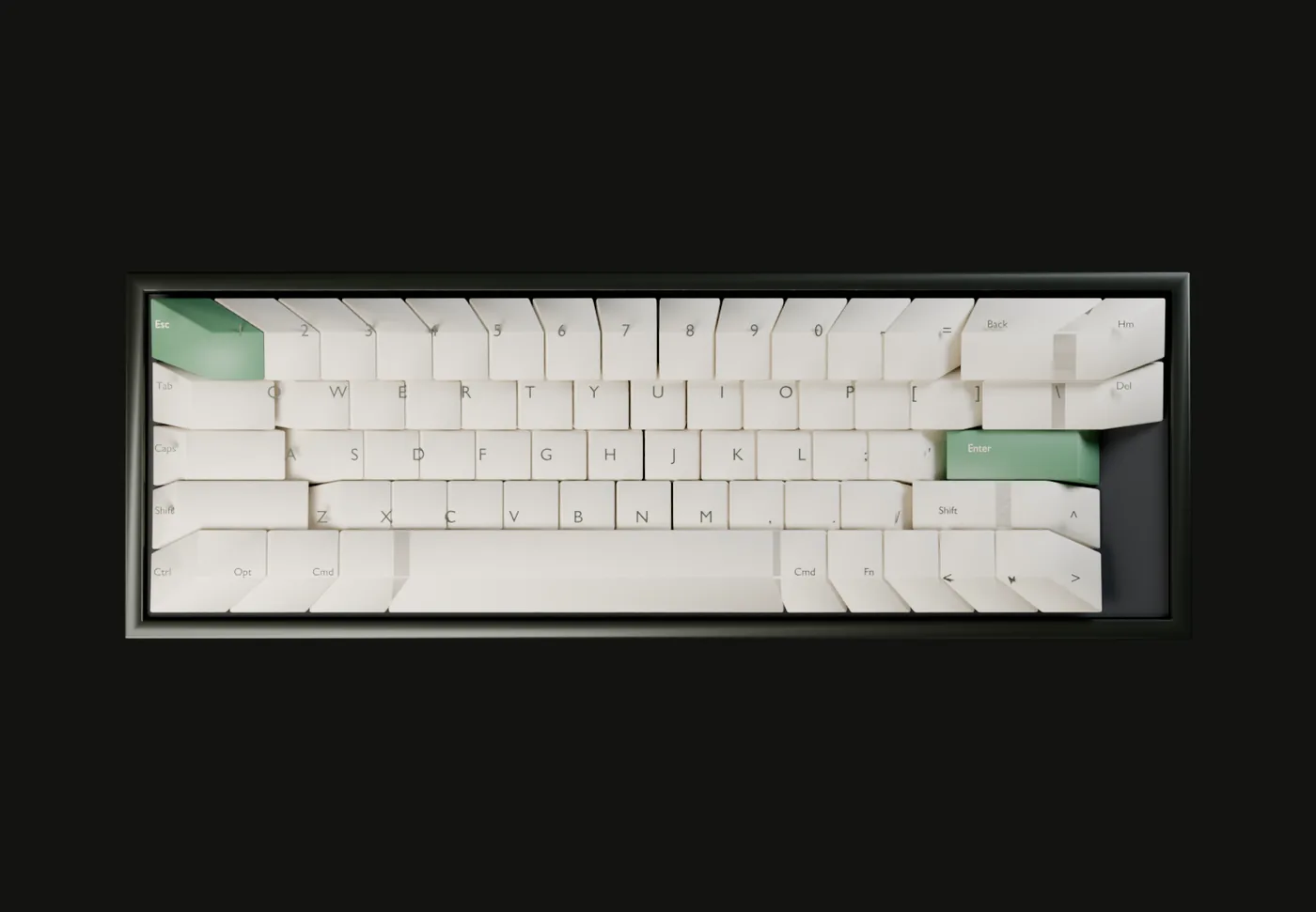 Botanical keycap set photographed from directly above