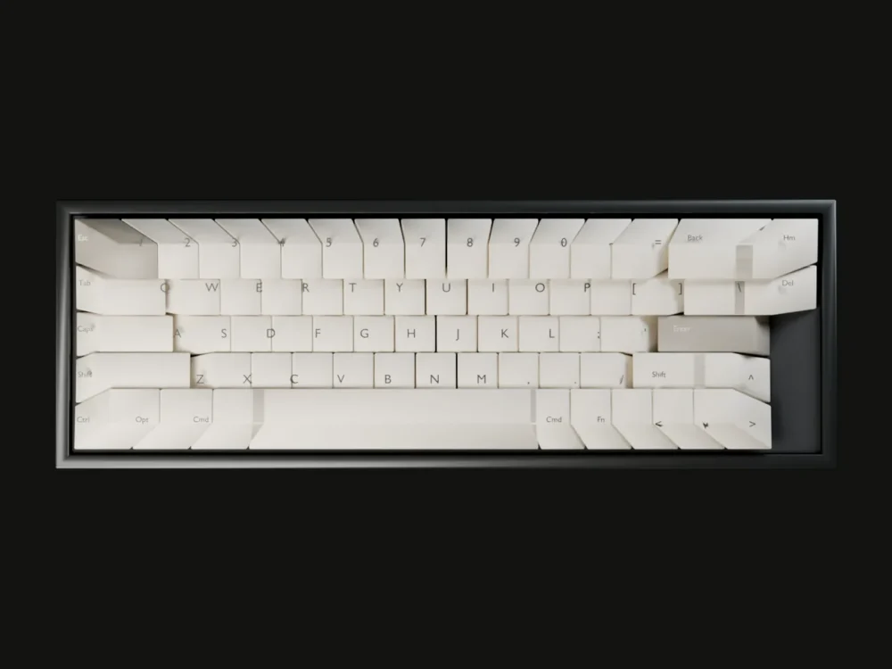 Retro beige keycap set photographed from directly above