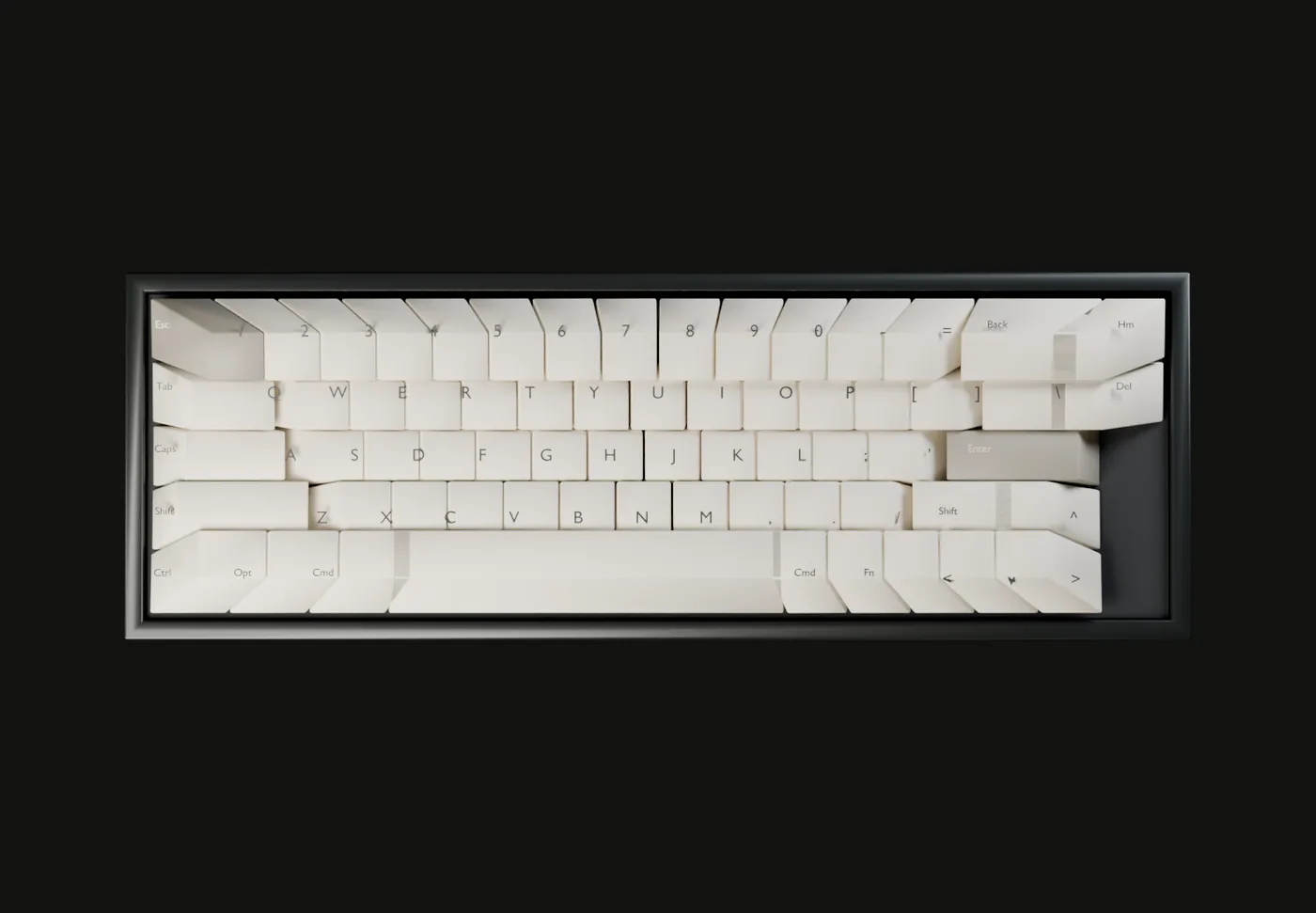 Retro beige keycap set photographed from directly above