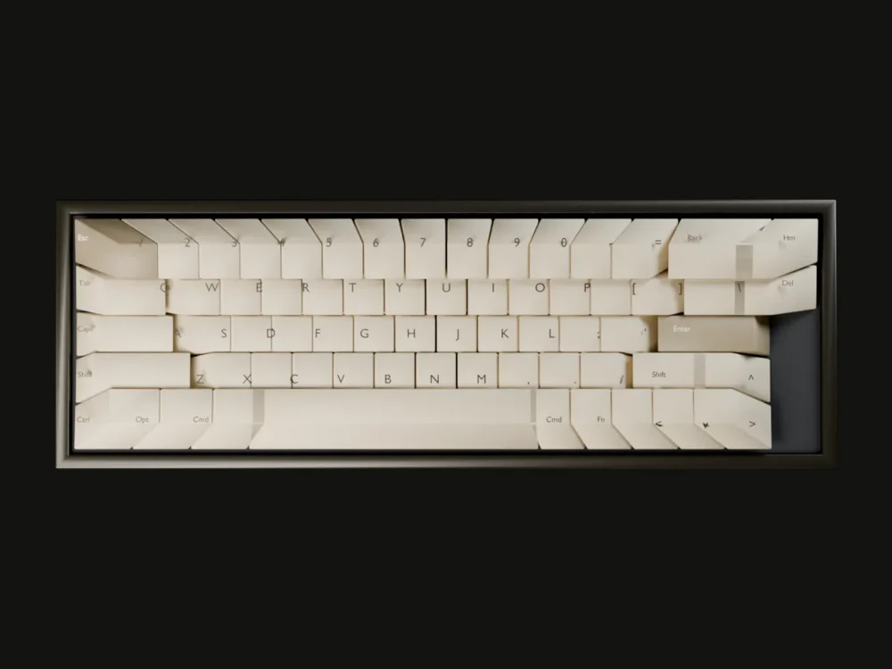 Sand keycap set photographed from directly above