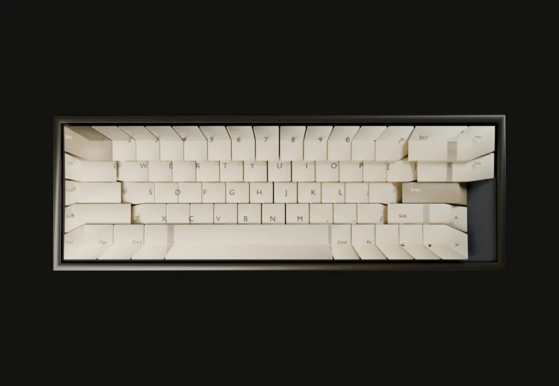 Sand keycap set photographed from directly above