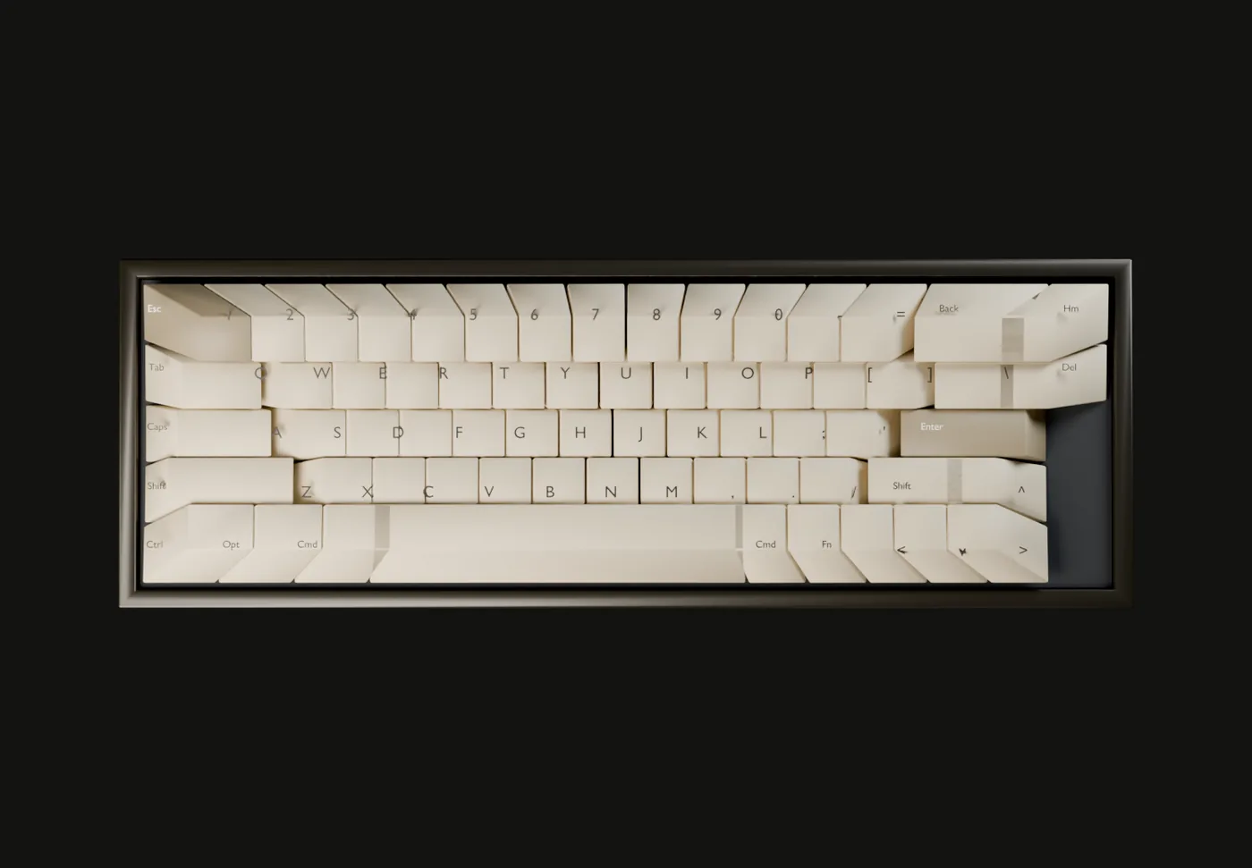 Sand keycap set photographed from directly above