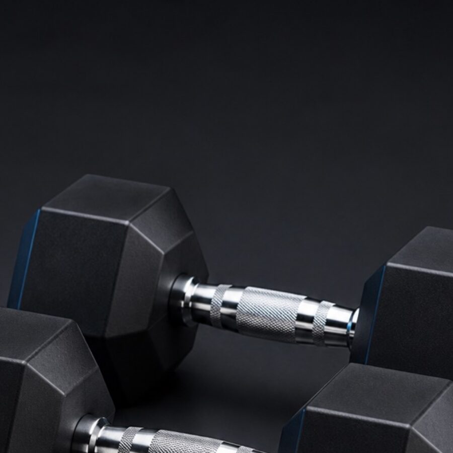 Rubber Hex Dumbbell Pair 30 lb - Detail A