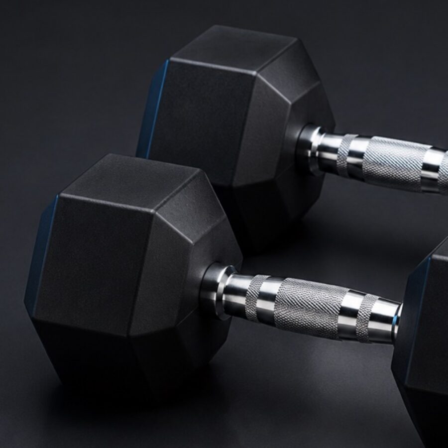 Rubber Hex Dumbbell Pair 30 lb - Detail B