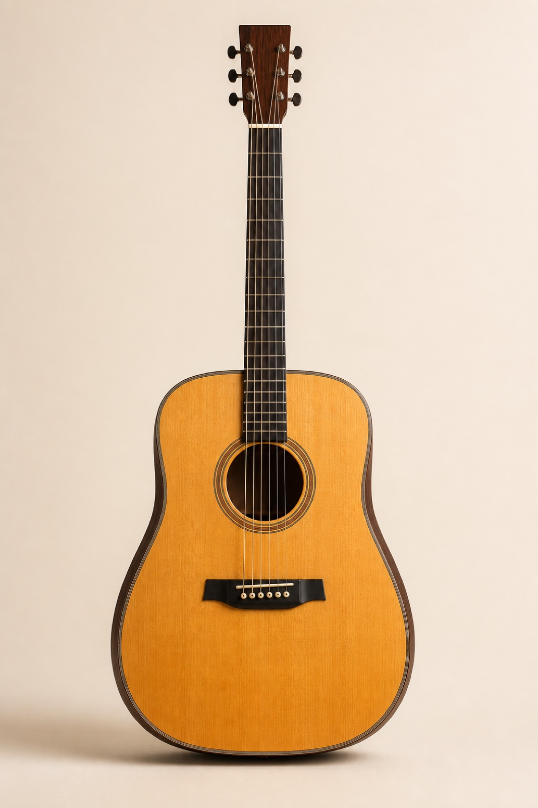 Dreadnought acoustic guitar with a honey Sitka spruce top and rosewood sides