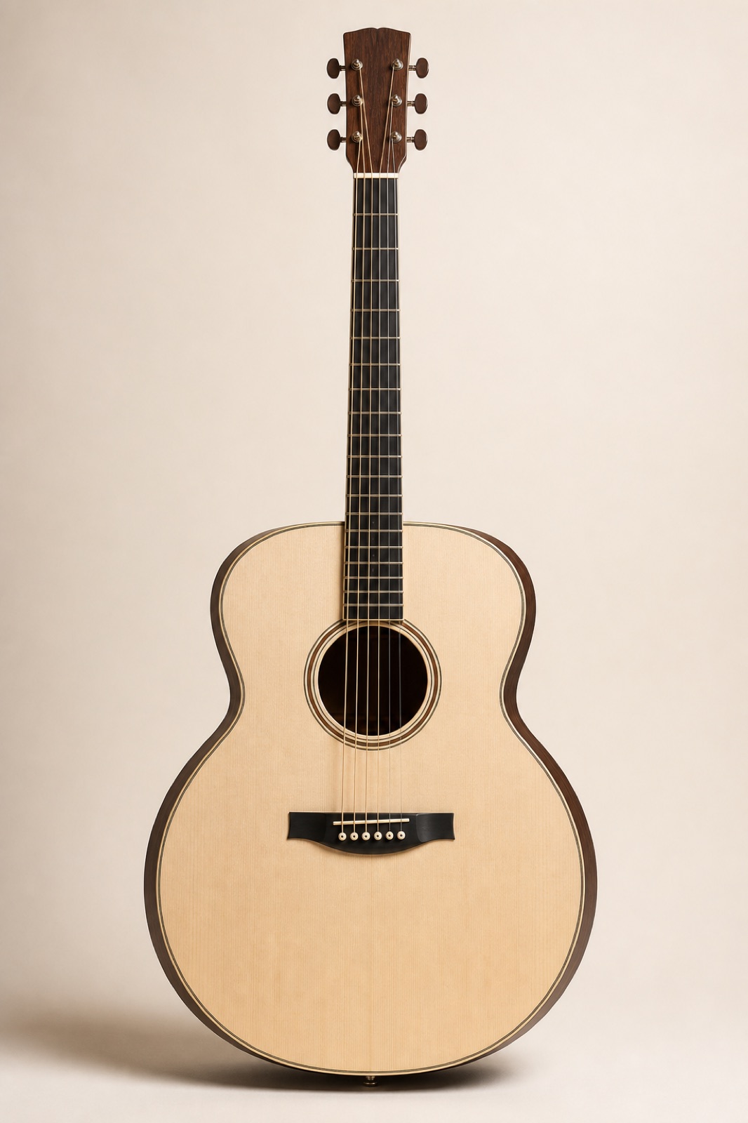 Jumbo acoustic guitar with an Engelmann spruce top and rosewood sides