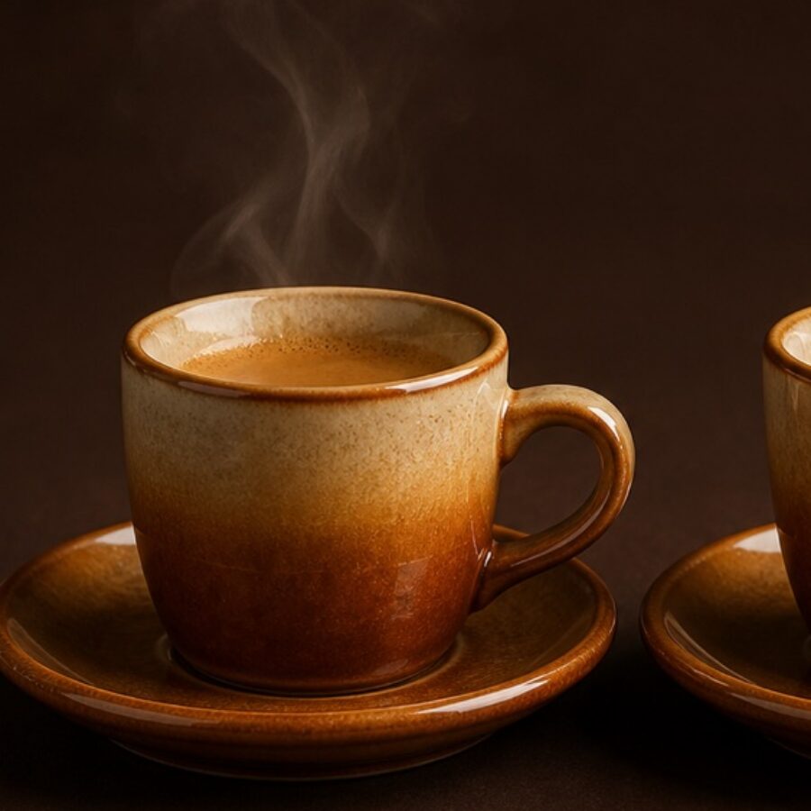 Caramel Cortado Cup Pair - Detail B