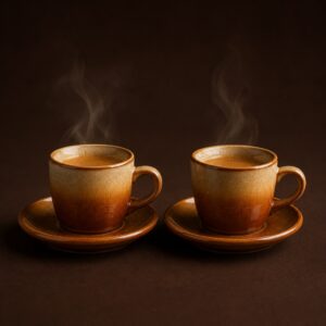 Caramel Cortado Cup Pair
