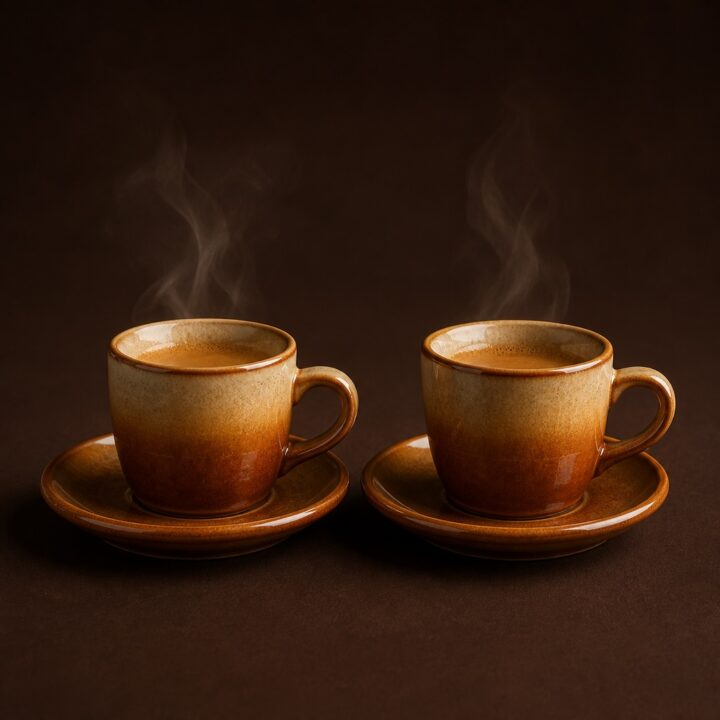 Caramel Cortado Cup Pair