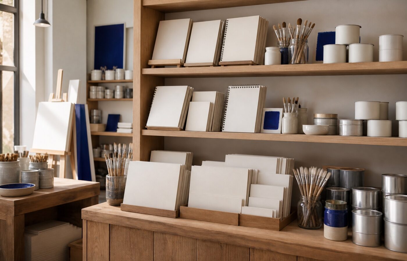 A shelf wall sorted by hand