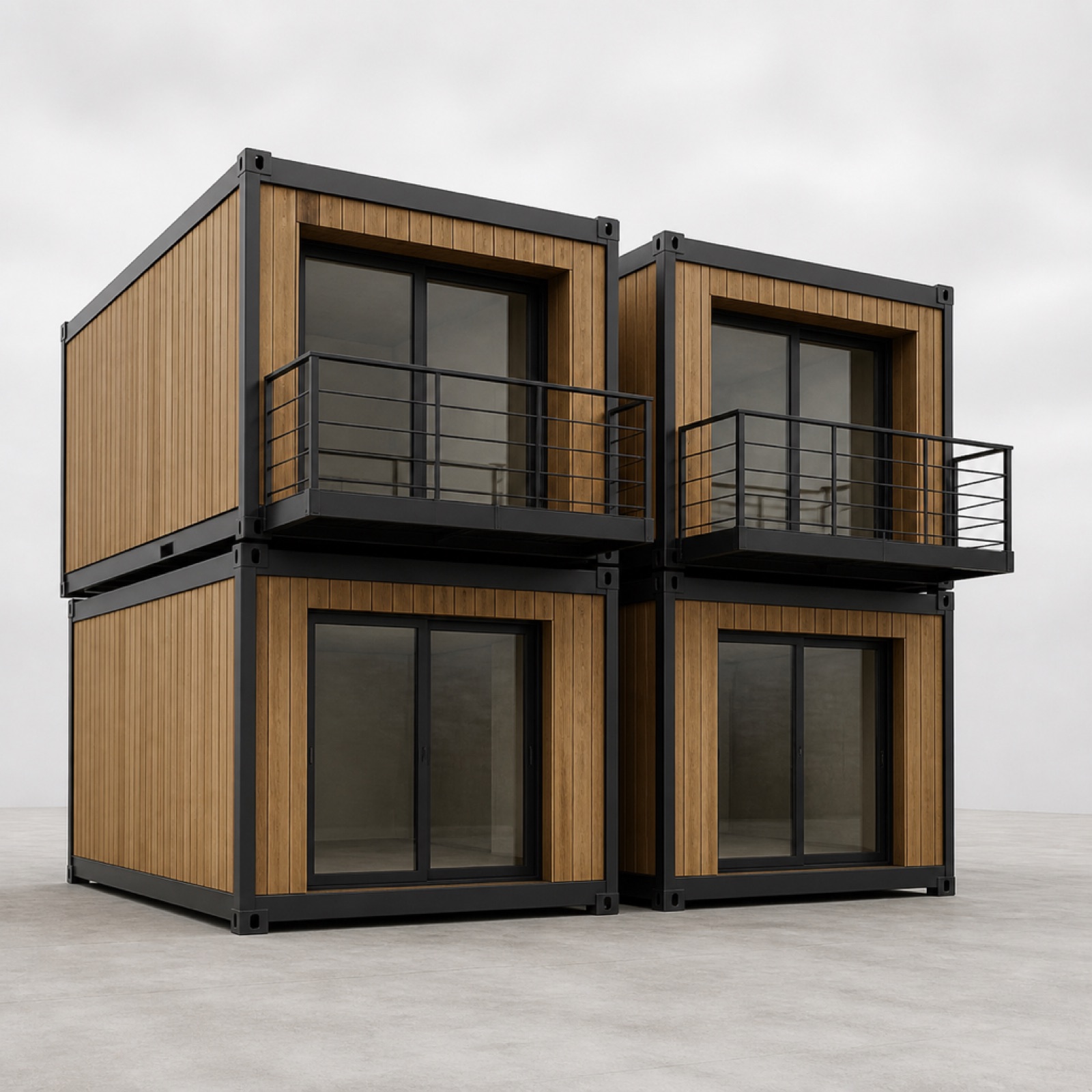 Stacked residential module block