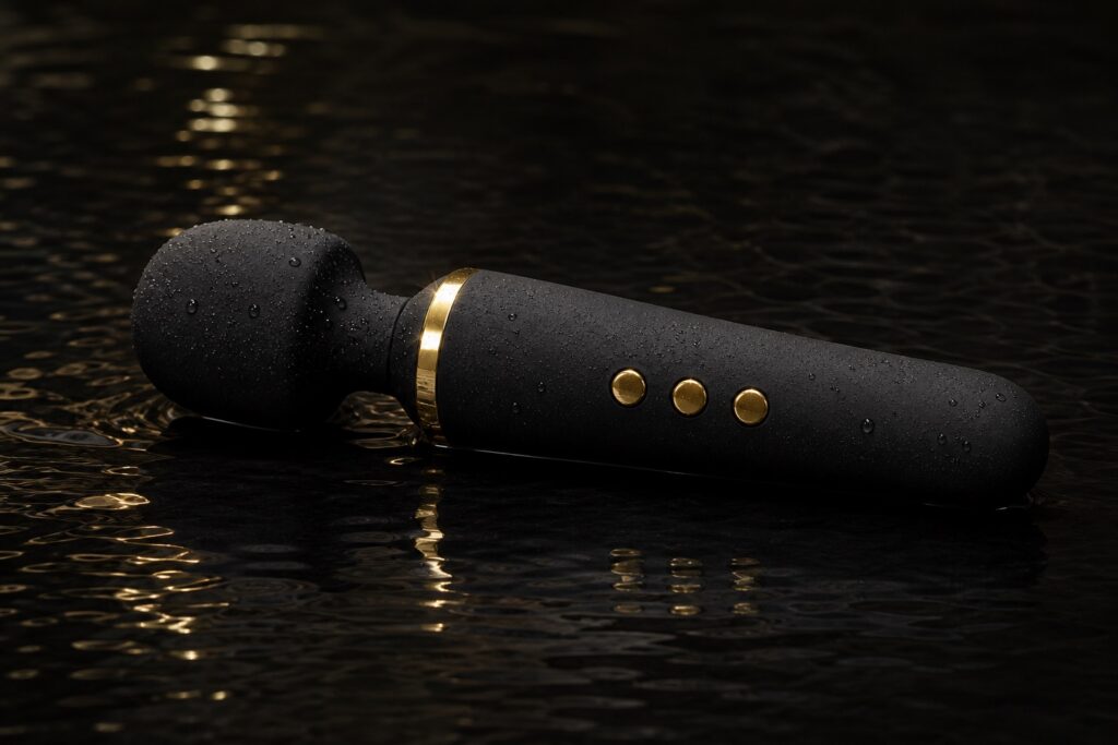 The Velvet Wand in shallow water, beaded with droplets