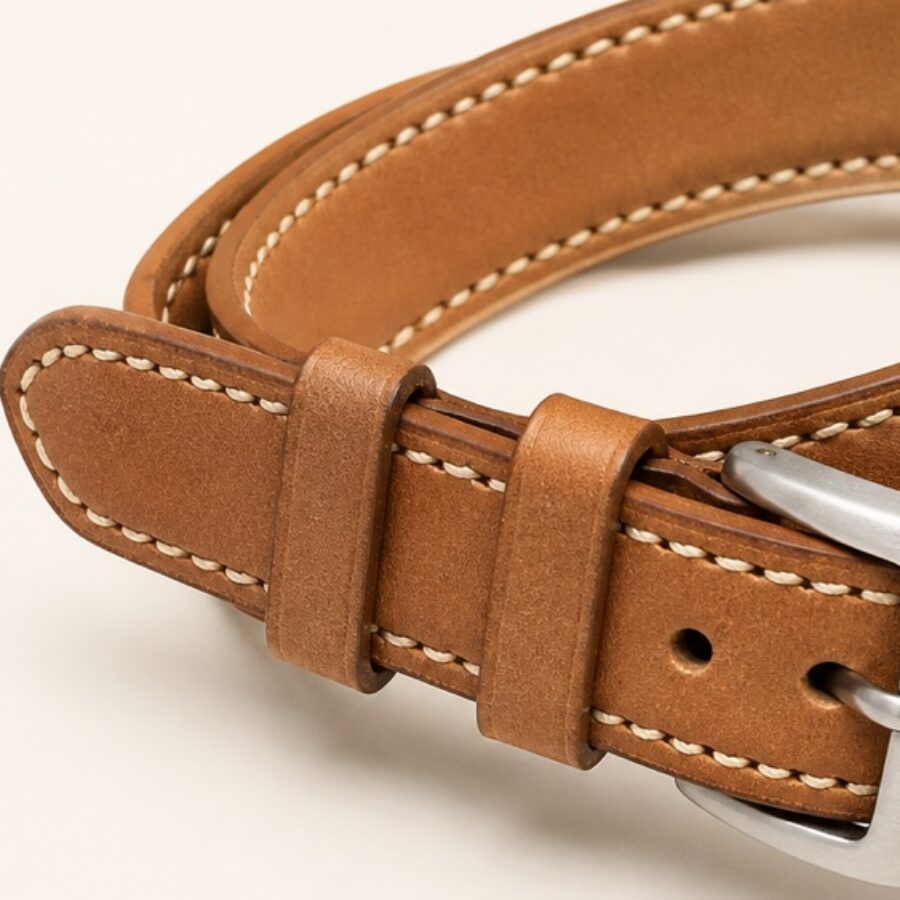 Saddle Tan Leather Strap 20mm - Detail B
