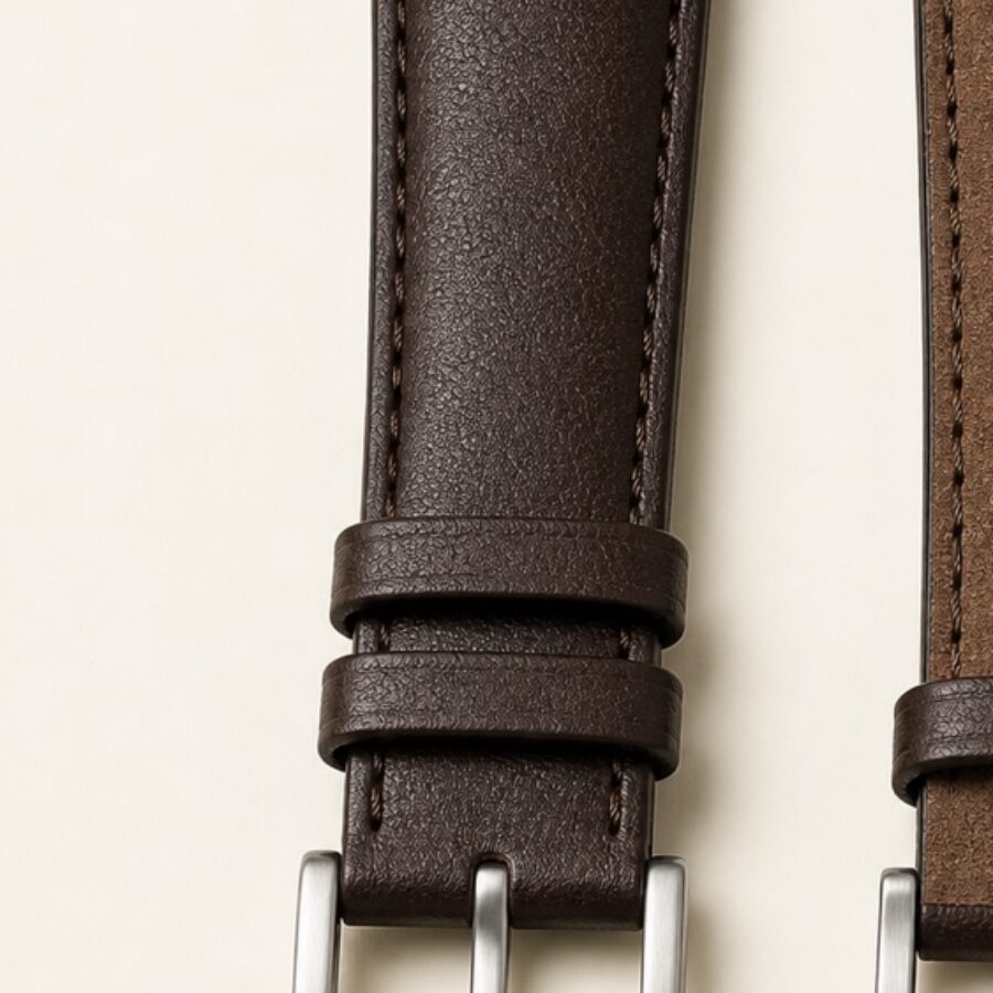 Espresso Suede-Lined Leather Strap - Detail B