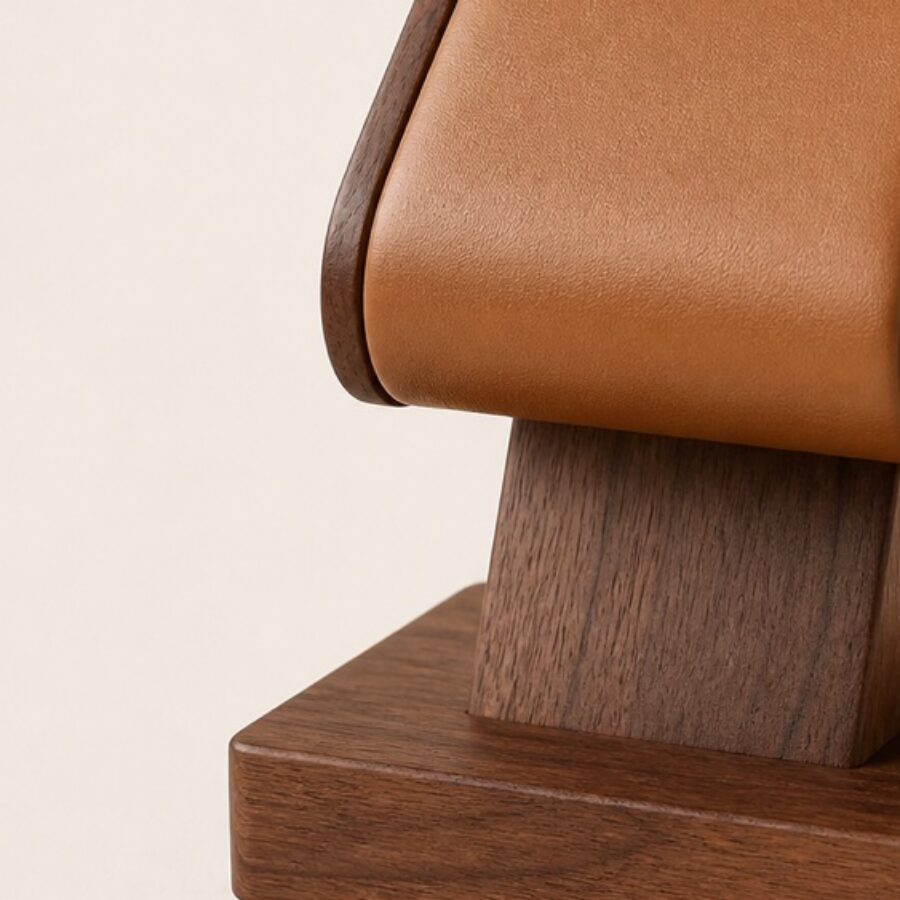 Walnut Single Watch Stand - Detail B