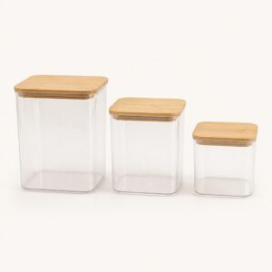 Pantry Bins with Bamboo Lids (Set of 3)