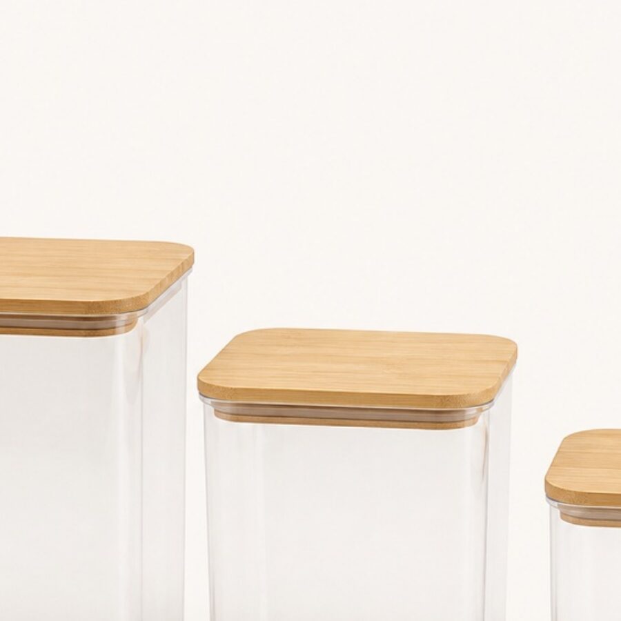 Pantry Bins with Bamboo Lids (Set of 3) - Image 2