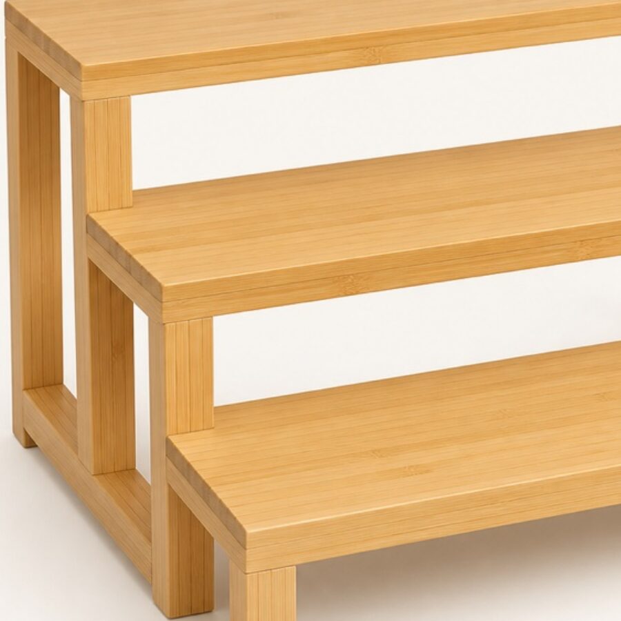 Bamboo Shelf Riser Trio - Image 3