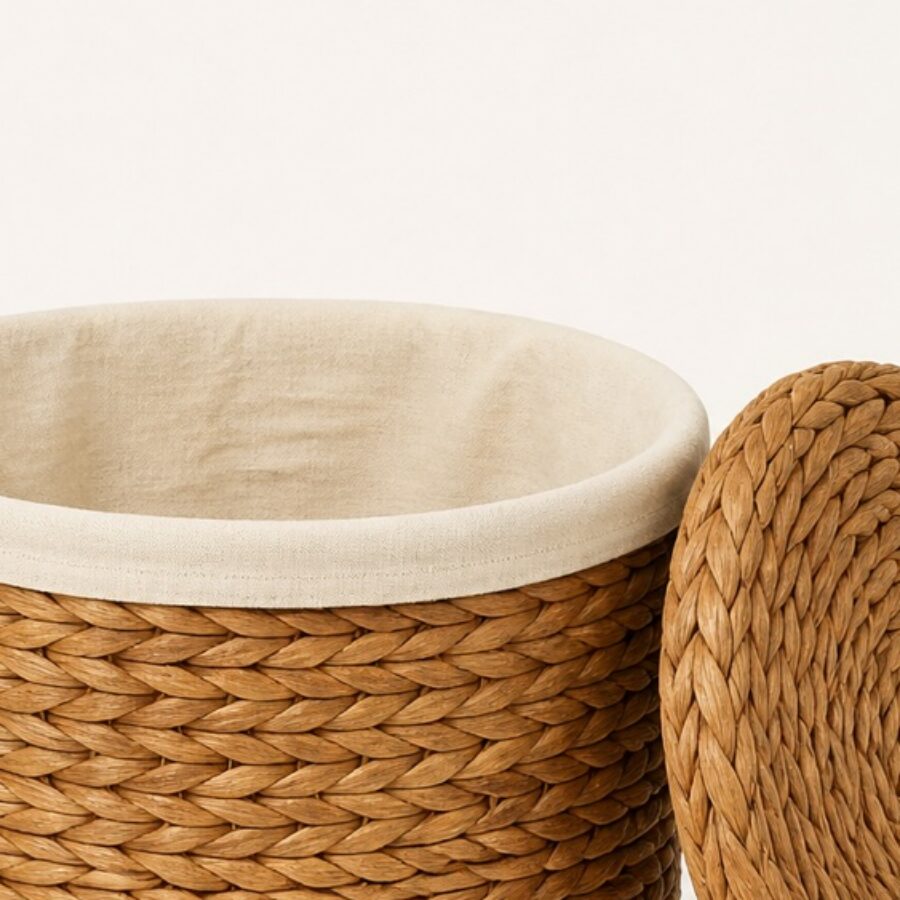 Hyacinth Lidded Basket with Liner - Image 2