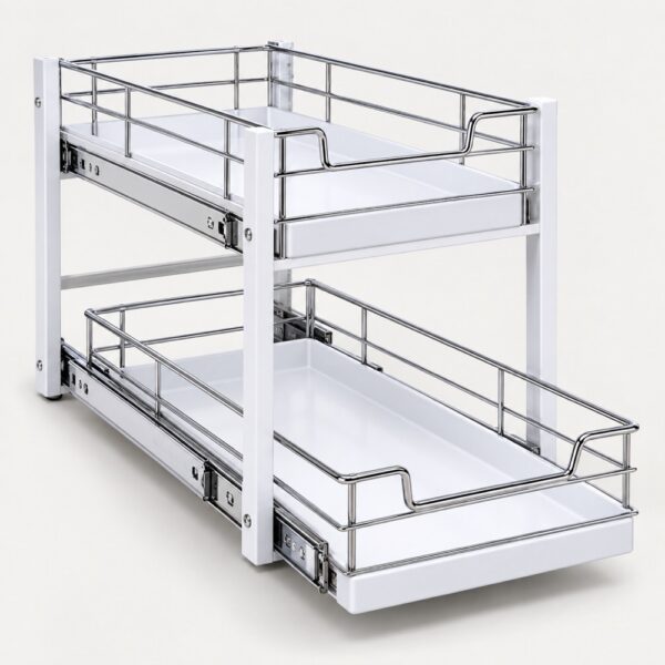 Under-Sink Pull-Out Organiser - 2 Tier Sliding Basket | SLIDESTORE