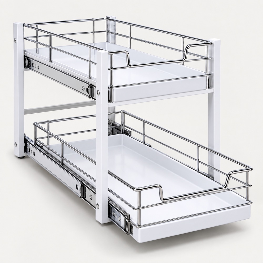 Under-Sink Pull-Out Organiser - 2 Tier Sliding Basket | SLIDESTORE