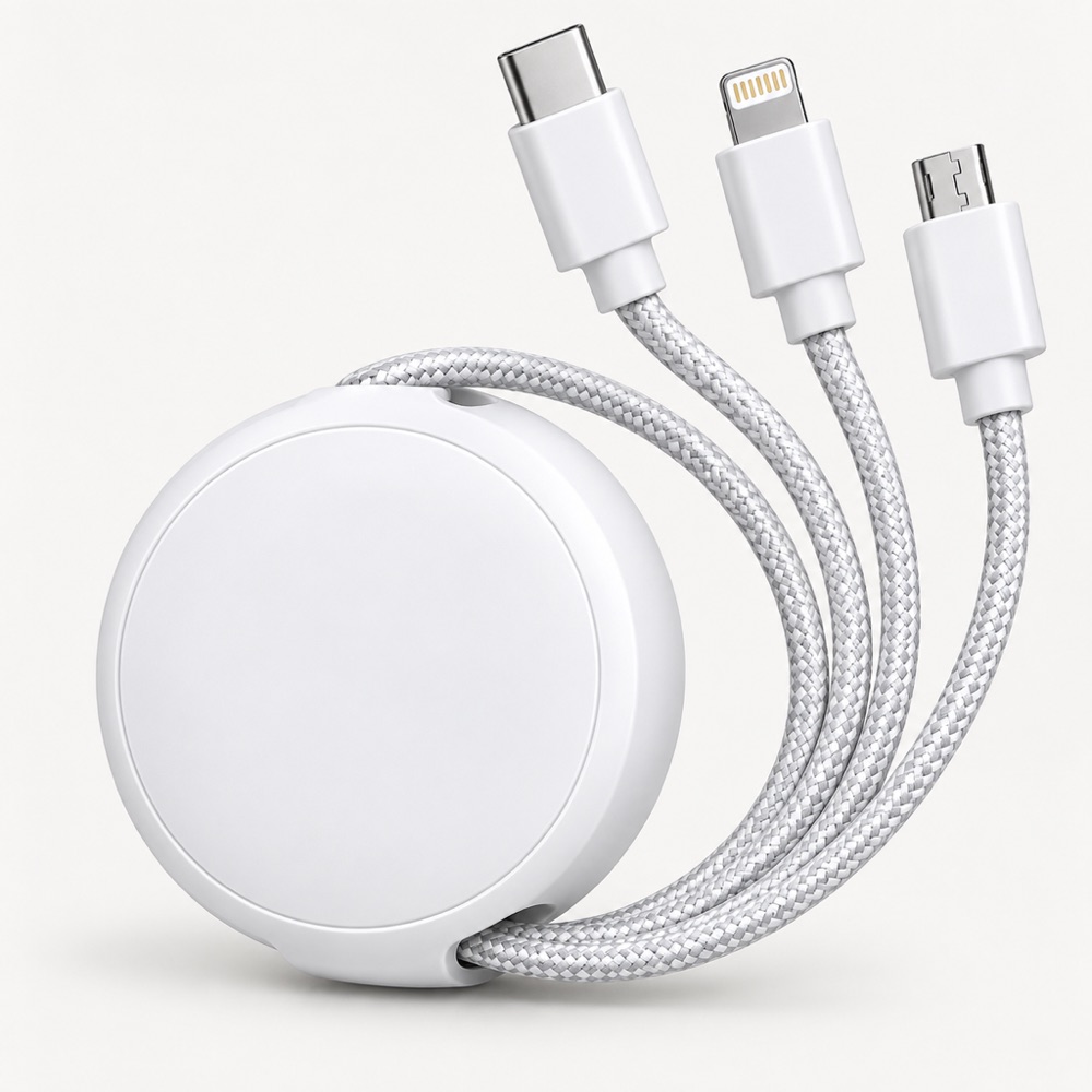 Retractable 3-in-1 Charging Cable - USB-C, Lightning, Micro | TRIPLINK