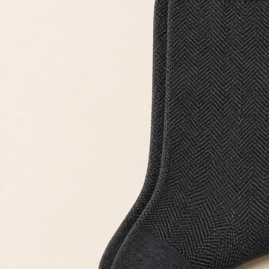 Herringbone Charcoal Dress Sock - Image 3