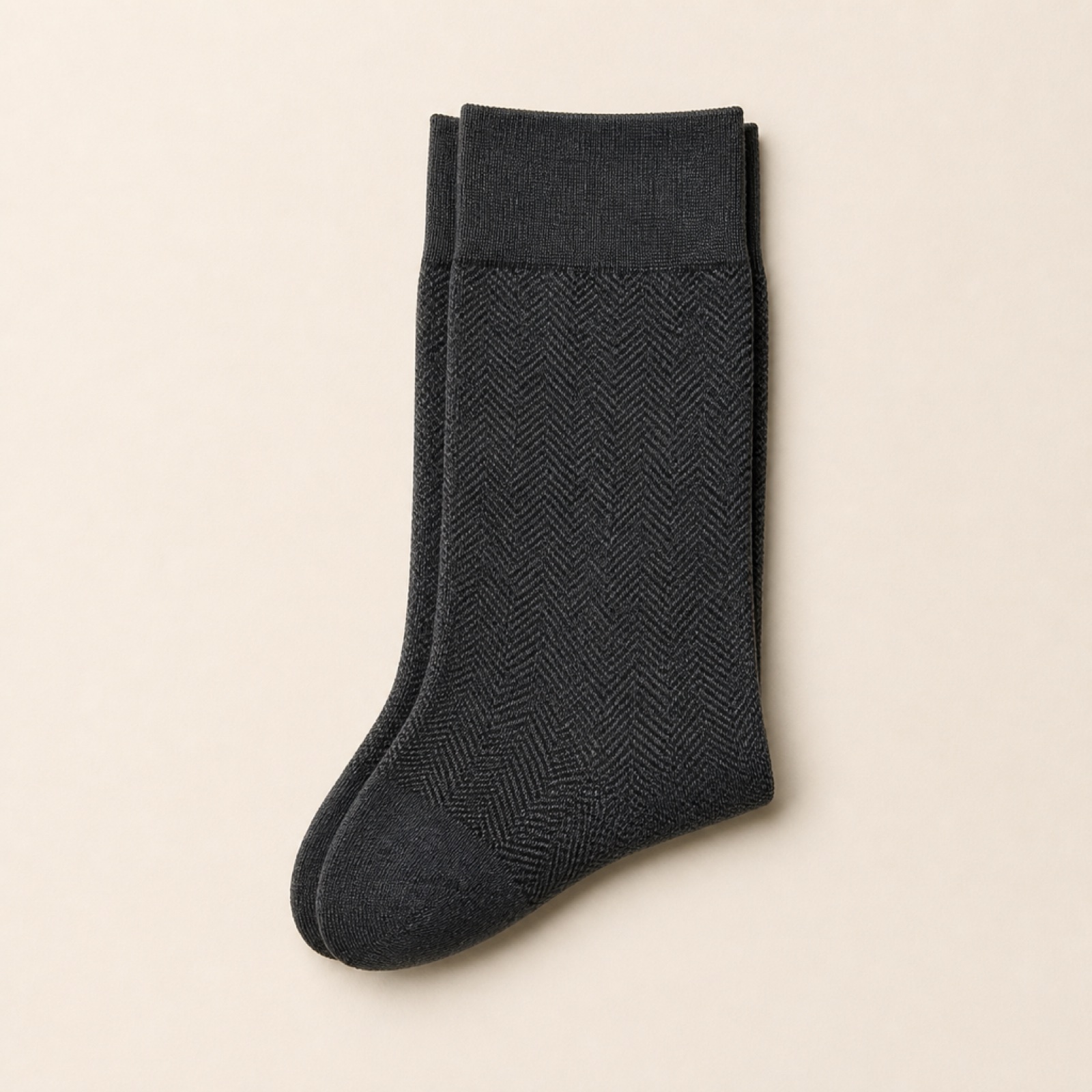 Herringbone Charcoal Dress Sock