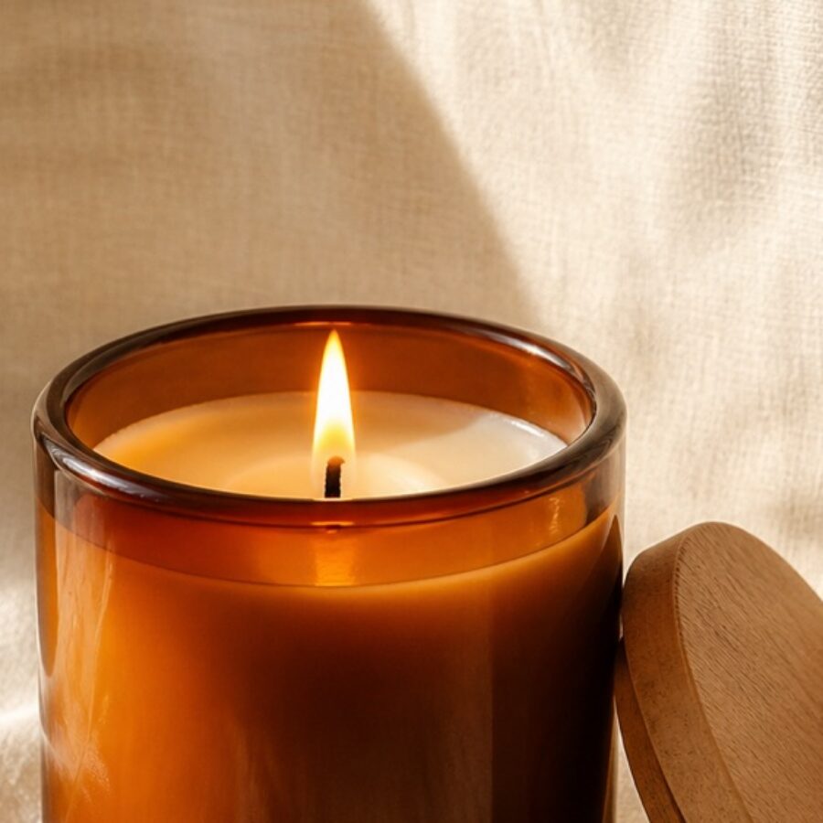 Amber & Fig Candle - detail view A