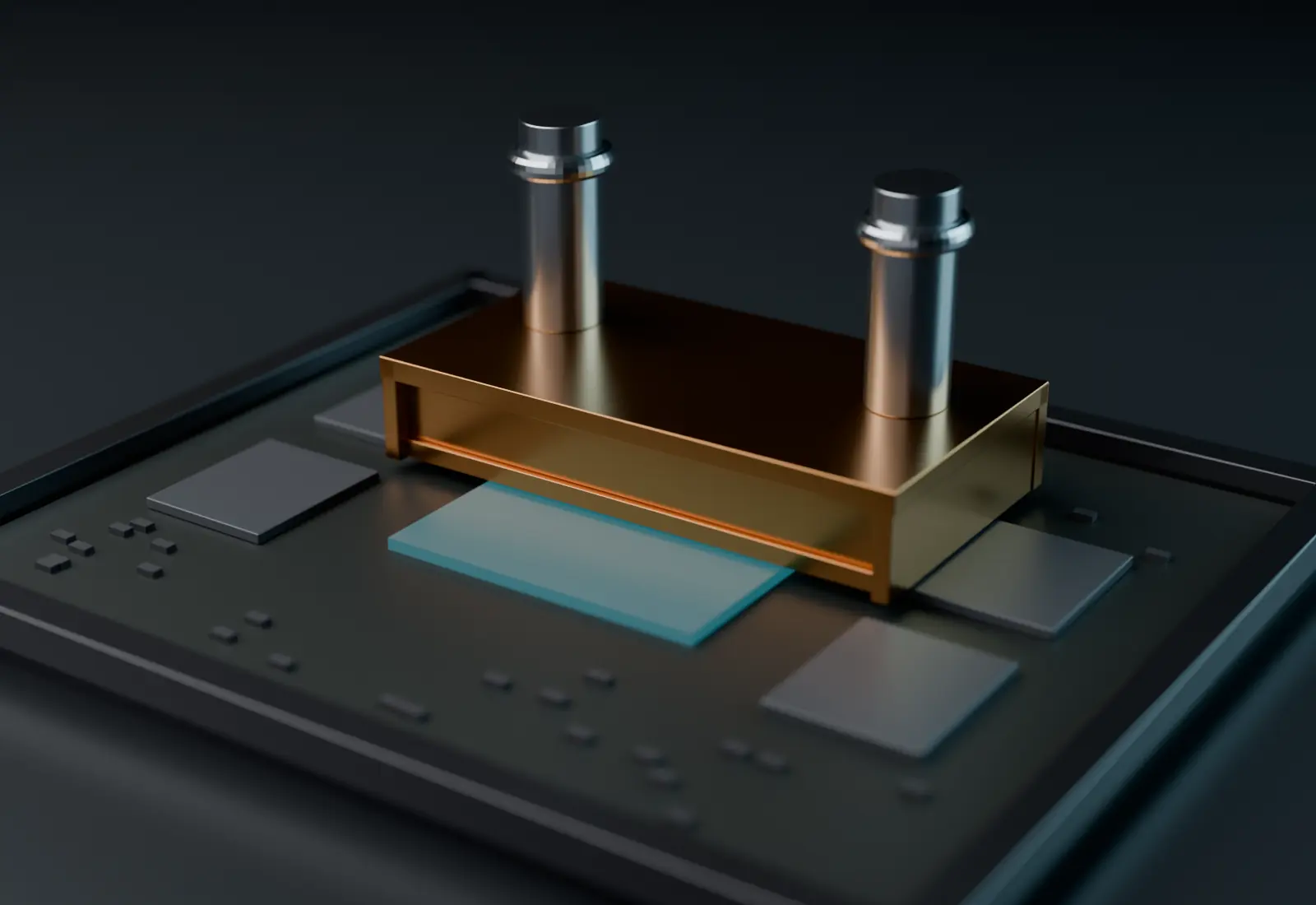 CP-1200 compact cold plate for a PCIe accelerator