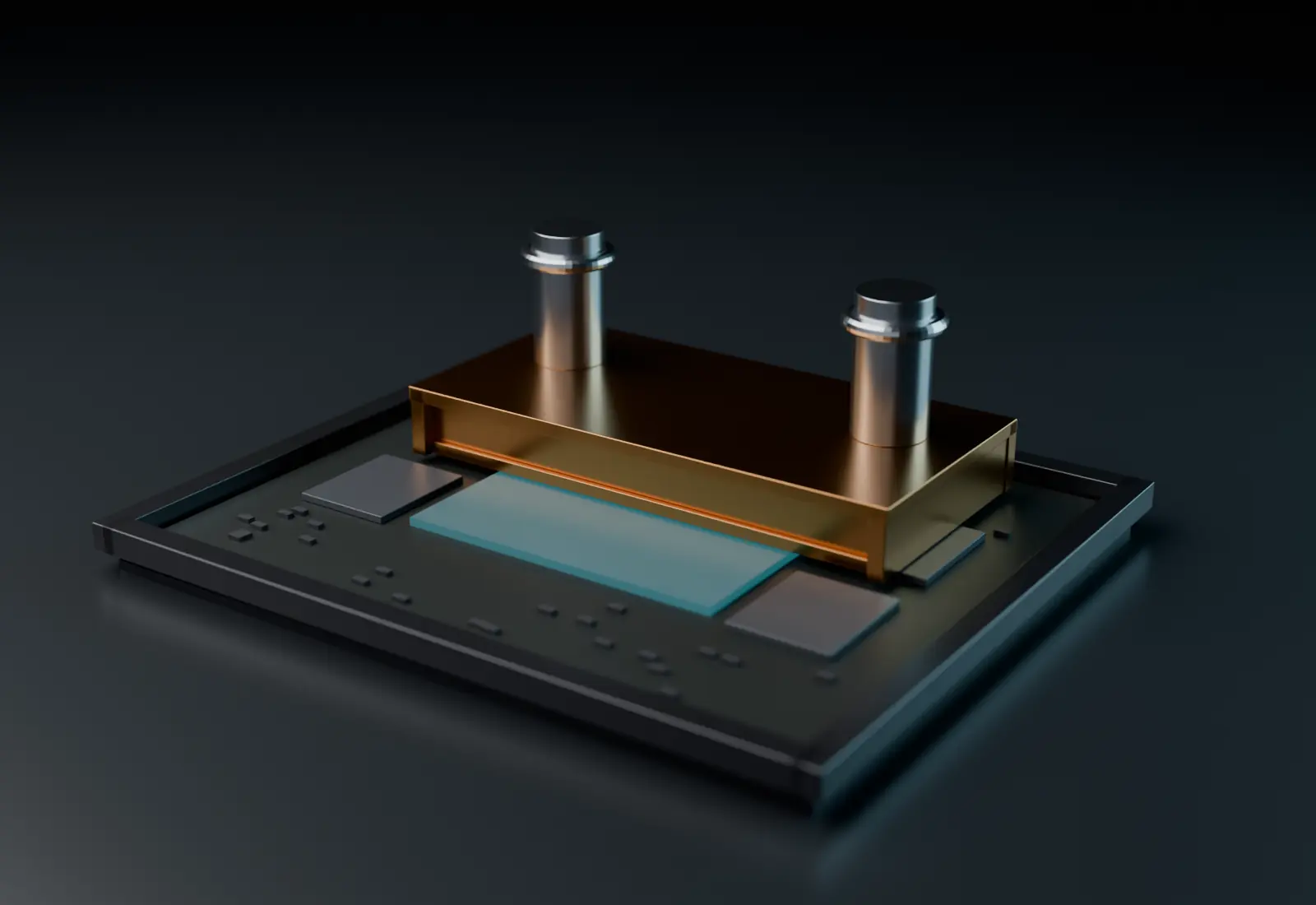 CP-4000 cold plate mounted on an accelerator package