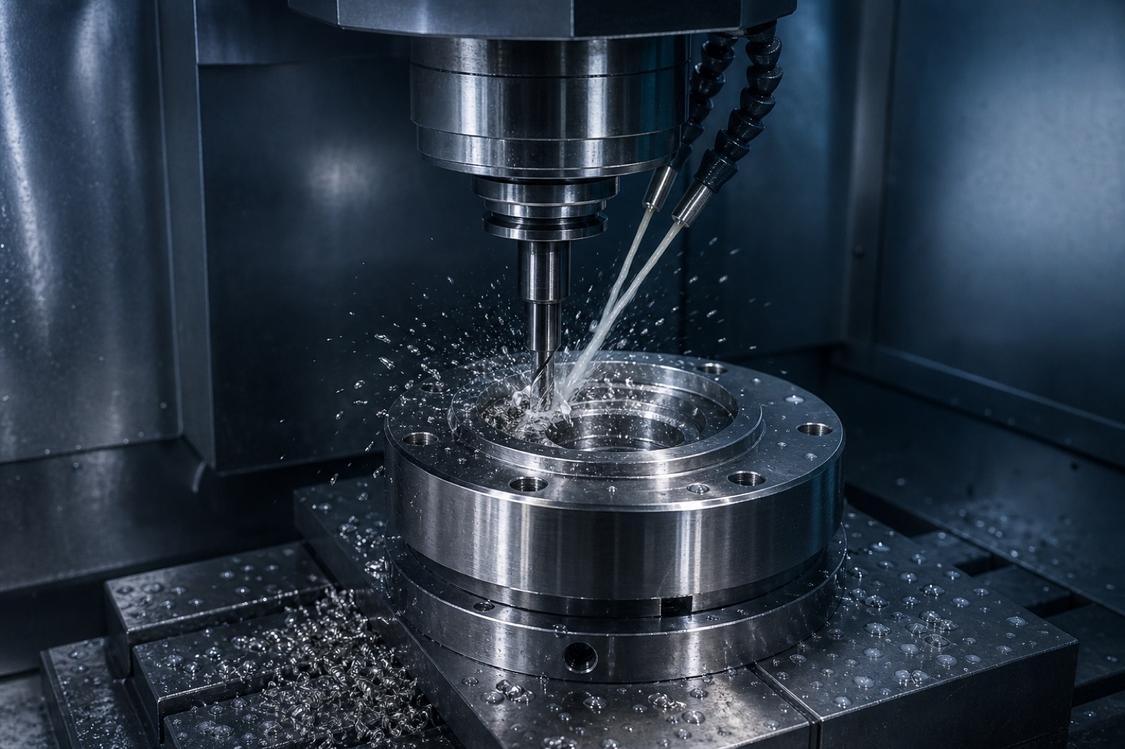 CNC machining a stainless steel marine fitting